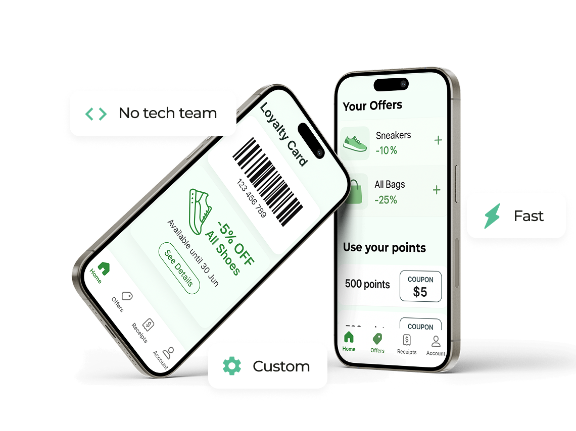 Branded loyalty app and happy customers